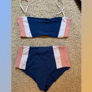 L*Space Rebel Heart Bandeau Bikini Top and Portia High Waist Bikini Bottoms
